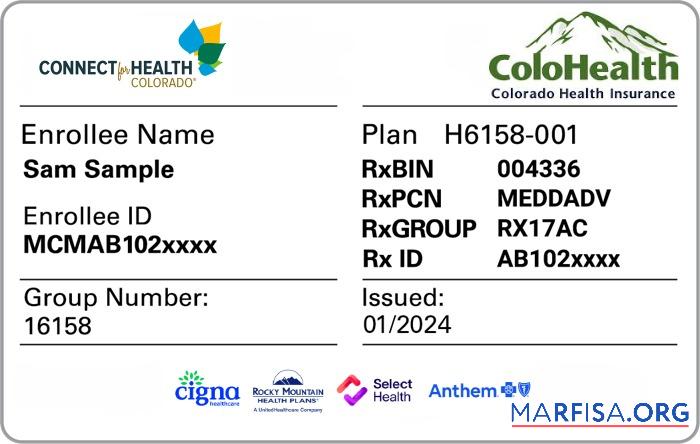 Blank Colorado health insurance card download for verification